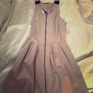 Maybe and navy cotton twist-back dress